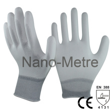 NMSAFETY 13 jauge blanc unité centrale de main d&#39;assemblage de paume pu gants